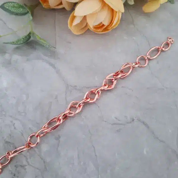 دستبند لوزی مسی آبکاری شده