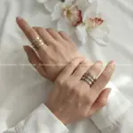 انگشتر استیل سه لاین
