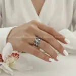 انگشتر استیل مشبک ساده