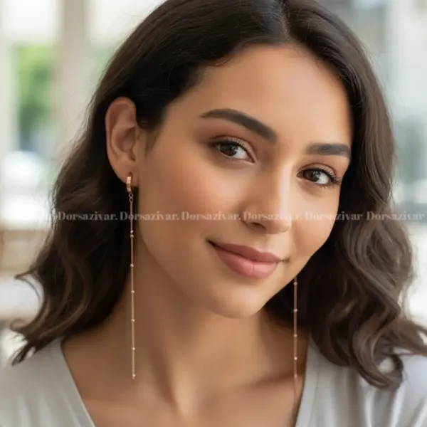 گوشواره استیل حلقه و زنجیر