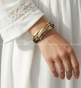 دستبند چرم مشکی