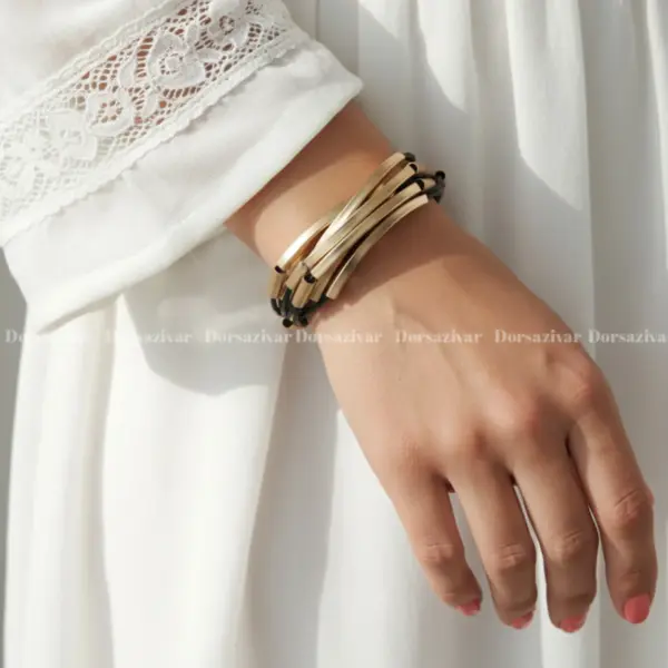 دستبند چرم مشکی