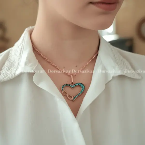 گردنبند مس و فیروزه پرنسا