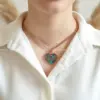 گردنبند مس و فیروزه LOVE