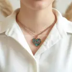 گردنبند مس و فیروزه LOVE