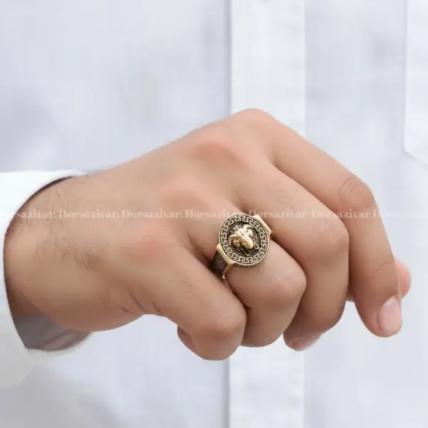 انگشتر طلاروس مردانه طرح ورساچه