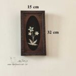 قاب گل مس و فیروزه 15*32 سانتی متر مدل افرا
