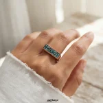 انگشتر مس و فیروزه تخت