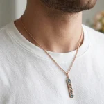 گردنبند مس و فیروزه LOVE