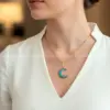 گردنبند فیروزه کوبی ماه و ستاره