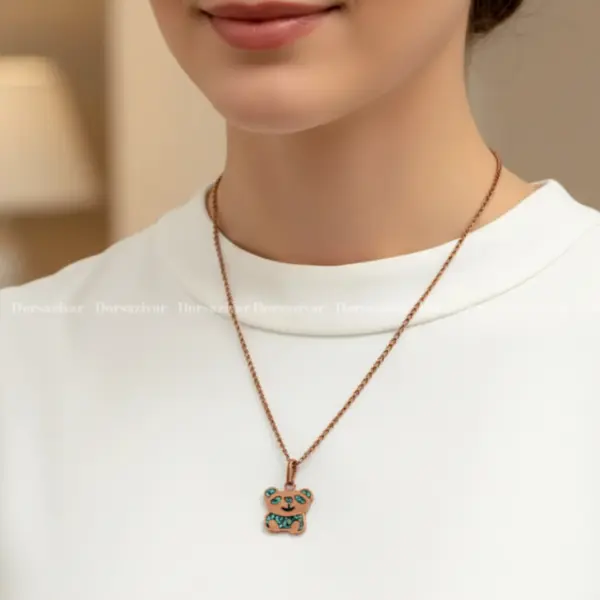 گردنبند مس و فیروزه پاندا