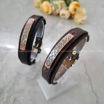 دستبند چرم و فیروزه رامونا