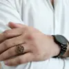 انگشتر طلاروس مردانه فروهر سیاه قلم