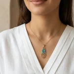 گردنبند برنج و فیروزه