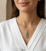 گردنبند برنج و فیروزه