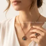 نیم ست مس و فیروزه ثمین