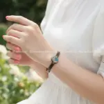 دستبند چرمی مس و فیروزه درخت زندگی
