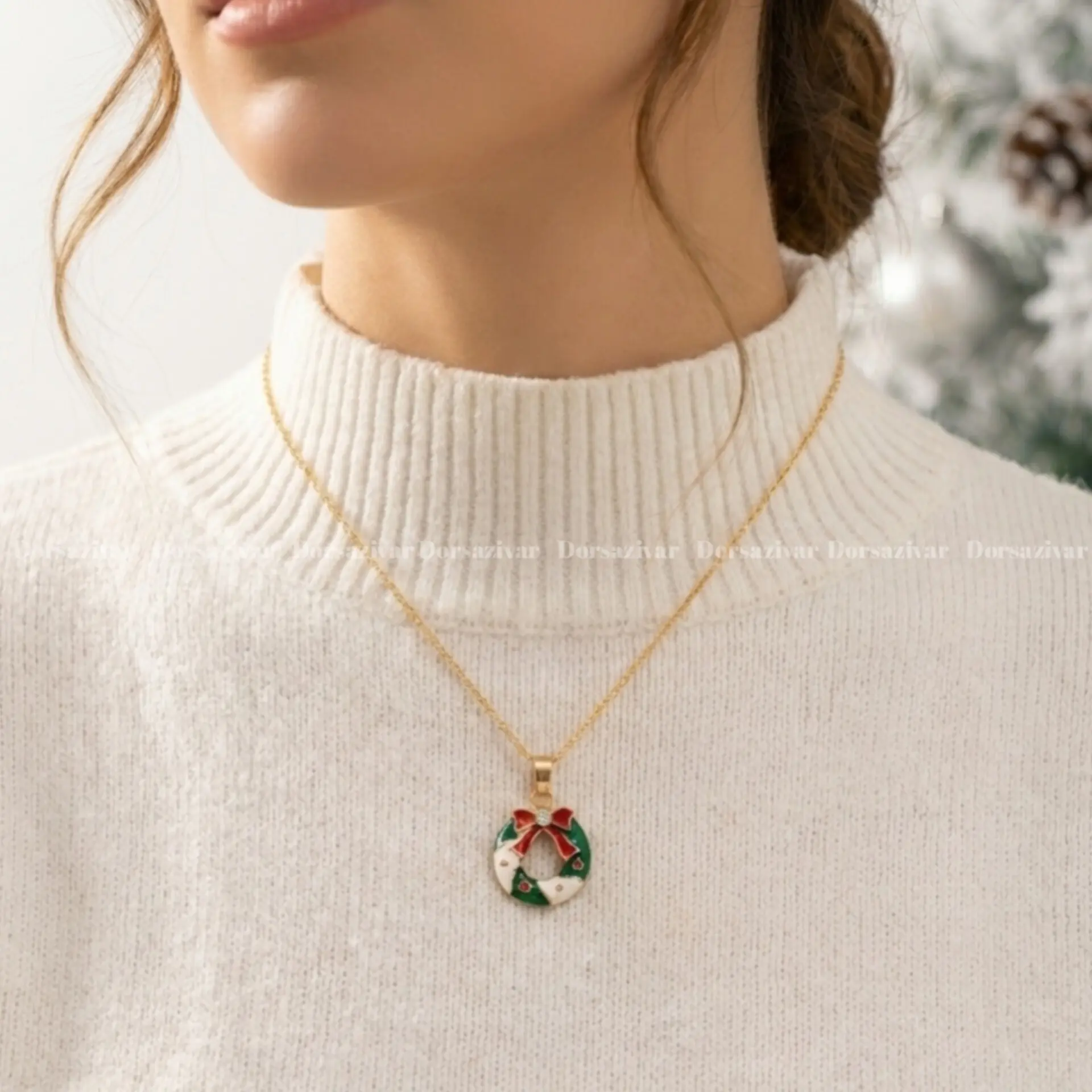 گردنبند فانتزی کریسمس طرح 2
