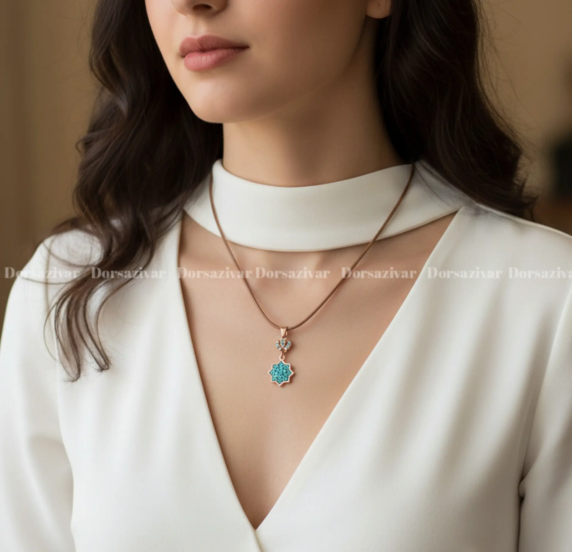 گردنبند مس و فیروزه فرگل