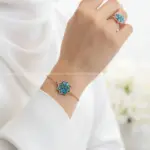 ست دستبند و انگشتر مس و فیروزه فرگل