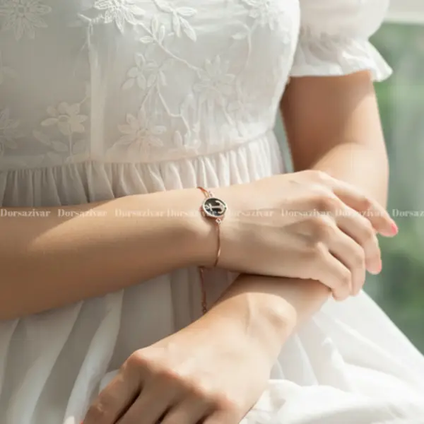 دستبند مس و مینا لنگر