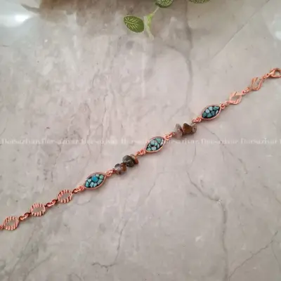 دستبند مس و فیروزه آدخت