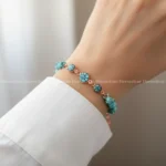 دستبند مس و فیروزه دایره