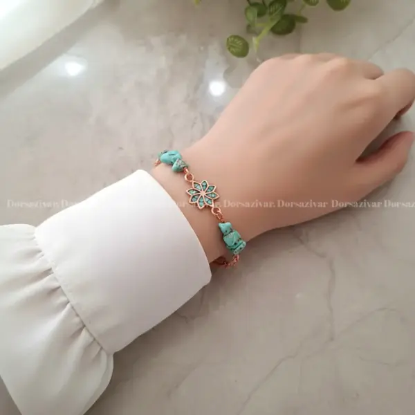 دستبند مس و فیروزه تابناک