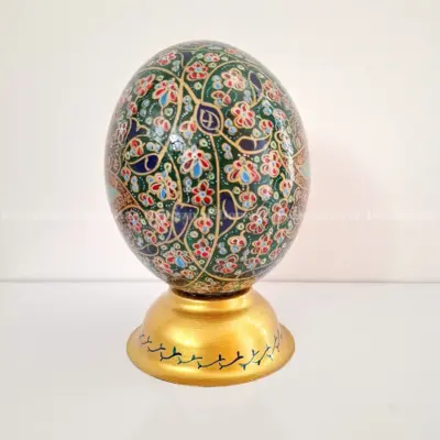 تخم شترمرغ نقاشی تذهیب سبز