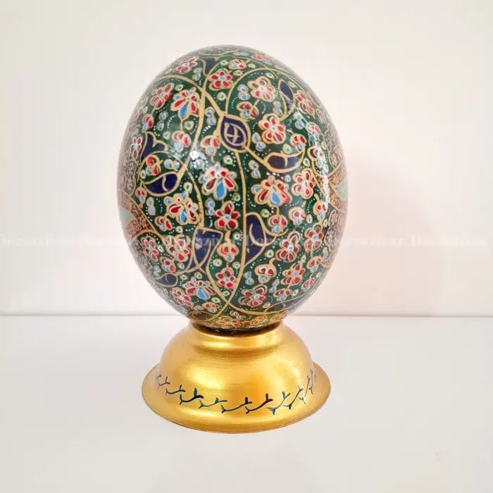 تخم شترمرغ نقاشی تذهیب سبز