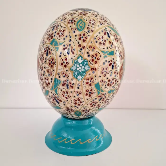 تخم شترمرغ نقاشی تذهیب کرمی