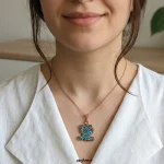 گردنبند مس و فیروزه فیل