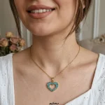 گردنبند برنج و فیروزه پگله