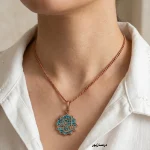 گردنبند مس و فیروزه یا علی