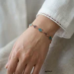 دستبند مس و فیروزه و مارگازیت افشید پنج