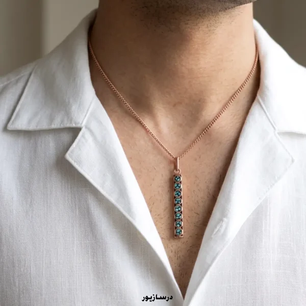 گردنبند مس و فیروزه اسپرت سه