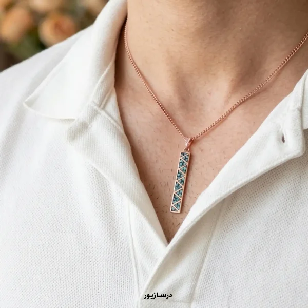 گردنبند مس و فیروزه اسپرت دو